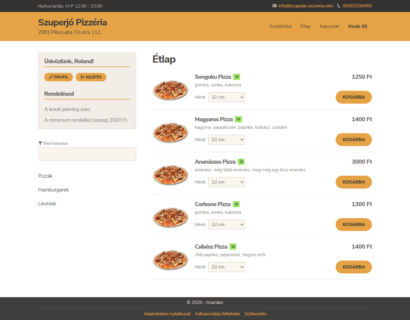 Screenshot of Ananas CMS's Frontend